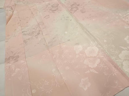 平和屋着物■長襦袢　無双仕立て　草花地紋　暈し染め　正絹　逸品　AABH3419st