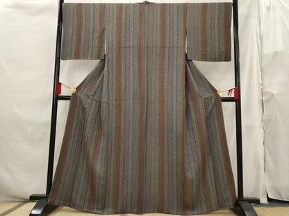 平和屋着物■上質な小紋 草花間道 正絹 逸品 AABH3427st