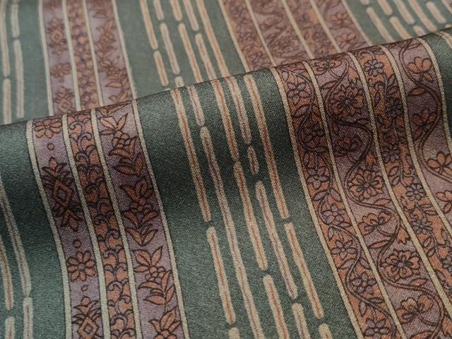 平和屋着物■上質な小紋 草花間道 正絹 逸品 AABH3427st