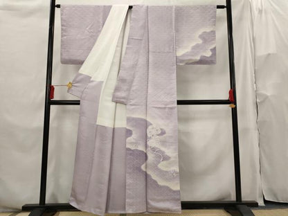 平和屋着物■訪問着　刺繍　鏡裏花文　暈し染め　正絹　逸品　未使用　AABH3429st