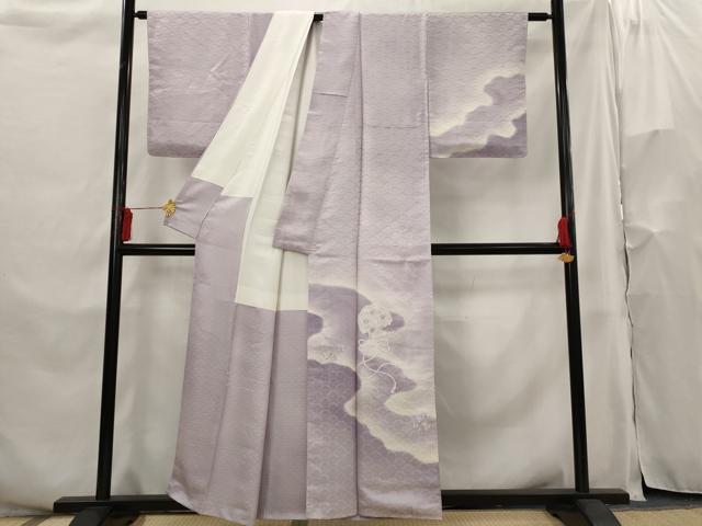 平和屋着物■訪問着　刺繍　鏡裏花文　暈し染め　正絹　逸品　未使用　AABH3429st