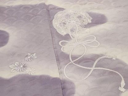 平和屋着物■訪問着　刺繍　鏡裏花文　暈し染め　正絹　逸品　未使用　AABH3429st