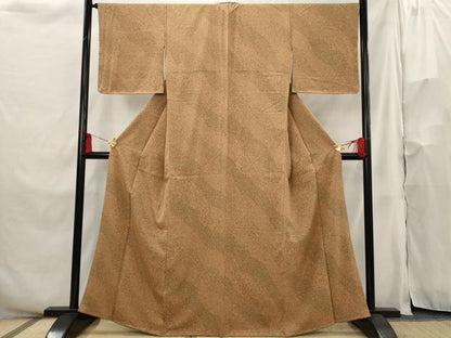 平和屋着物■上質な小紋 斜縞 正絹 逸品 未使用 AABH3431st