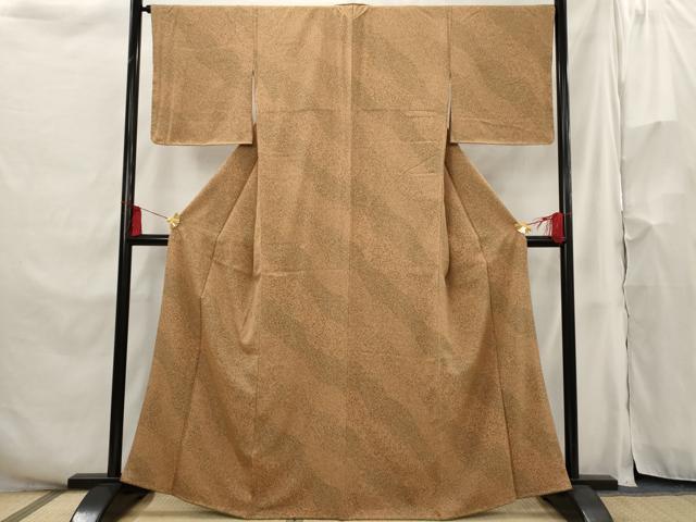 平和屋着物■上質な小紋 斜縞 正絹 逸品 未使用 AABH3431st