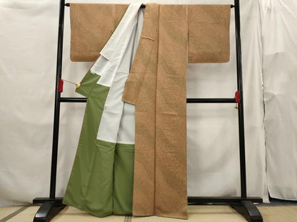 平和屋着物■上質な小紋 斜縞 正絹 逸品 未使用 AABH3431st
