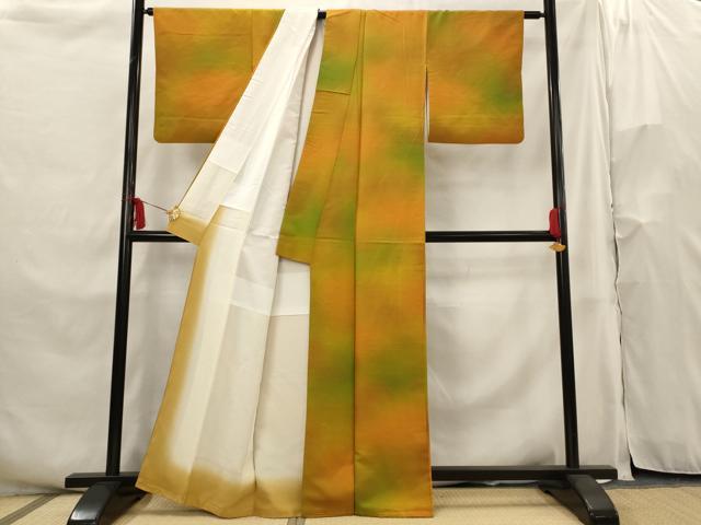 平和屋着物■上質な小紋 紬地 霞文 暈し染め 正絹 逸品 AABH3434st