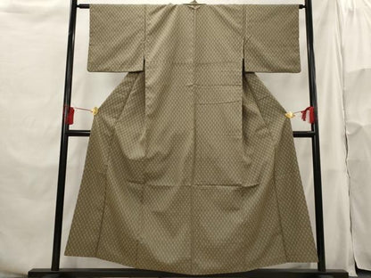 平和屋着物■上質な紬　幾何学　正絹　逸品　AABH3447st