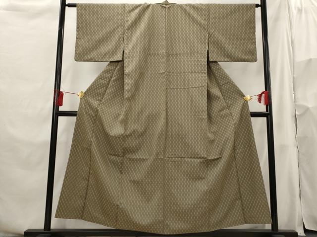 平和屋着物■上質な紬　幾何学　正絹　逸品　AABH3447st