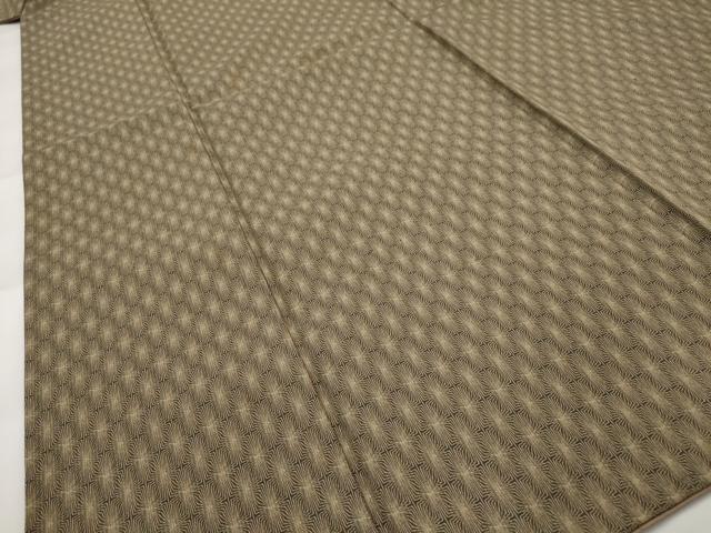 平和屋着物■上質な紬　幾何学　正絹　逸品　AABH3447st