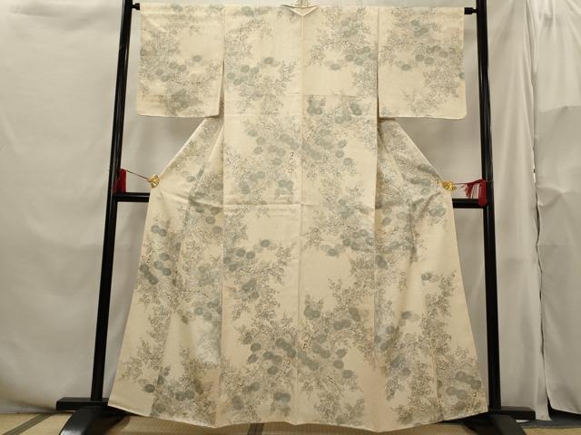 平和屋着物■上質な小紋 草花文 正絹 逸品 AABH3449st