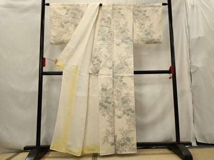 平和屋着物■上質な小紋 草花文 正絹 逸品 AABH3449st