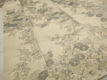 平和屋着物■上質な小紋 草花文 正絹 逸品 AABH3449st
