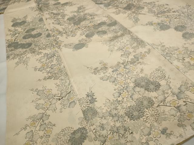 平和屋着物■上質な小紋 草花文 正絹 逸品 AABH3449st