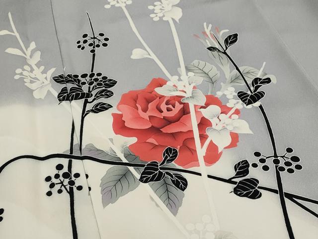 平和屋着物■訪問着　草花文　暈し染め　正絹　逸品　AABH3450st