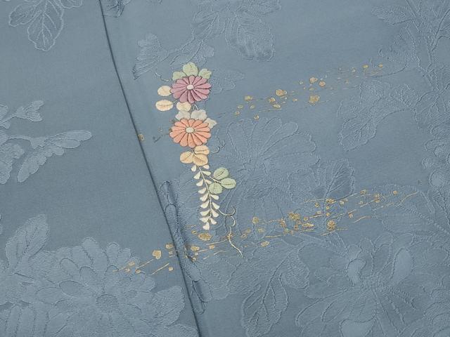 平和屋着物■訪問着　刺繍　舞花文　金糸　金彩　正絹　逸品　AABH3454st