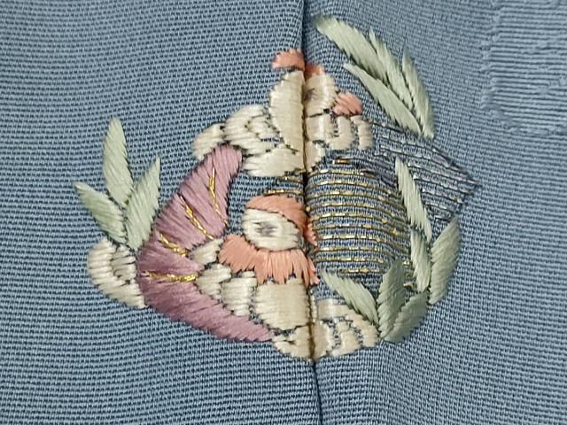 平和屋着物■訪問着　刺繍　舞花文　金糸　金彩　正絹　逸品　AABH3454st