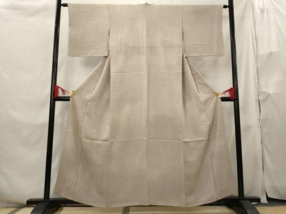 平和屋着物■上質な色無地　青海波地紋　梅染色　正絹　逸品　AABH3455st