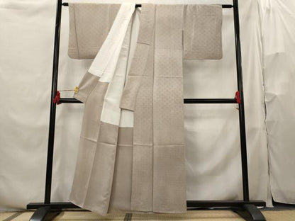 平和屋着物■上質な色無地　青海波地紋　梅染色　正絹　逸品　AABH3455st