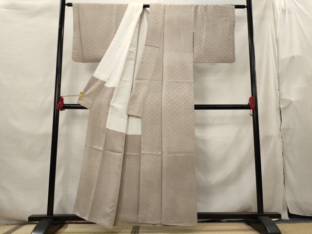平和屋着物■上質な色無地　青海波地紋　梅染色　正絹　逸品　AABH3455st