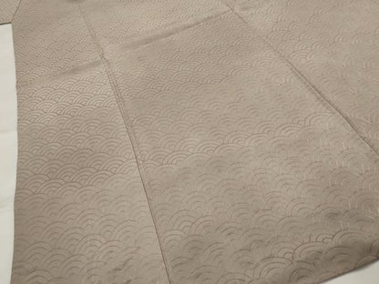 平和屋着物■上質な色無地　青海波地紋　梅染色　正絹　逸品　AABH3455st