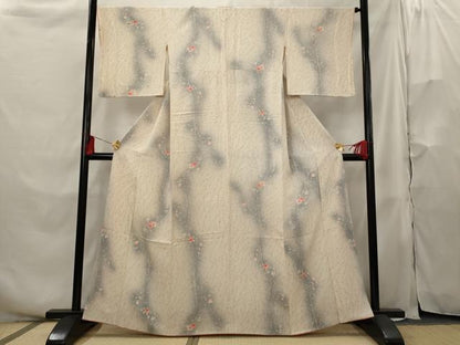 平和屋着物■上質な小紋 枝花文 暈し染め 正絹 逸品 AABH3459st