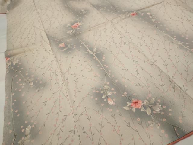 平和屋着物■上質な小紋 枝花文 暈し染め 正絹 逸品 AABH3459st