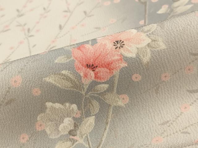 平和屋着物■上質な小紋 枝花文 暈し染め 正絹 逸品 AABH3459st