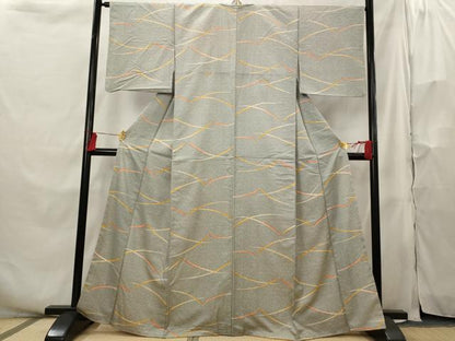 平和屋着物■上質な小紋 芝草文 正絹 逸品 AABH3462st
