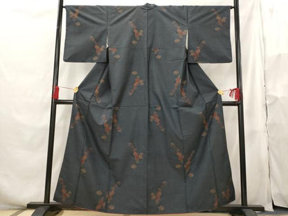 平和屋着物■本場大島紬 7マルキ 草花文 正絹 逸品 AABH3464st