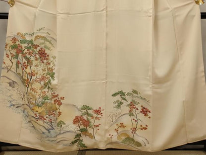 平和屋着物■訪問着 手描き 風景文 暈し染め 金彩 正絹 逸品 AABH3465st
