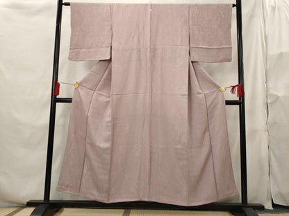 平和屋着物■上質な色無地　紋意匠　梅鼠色　正絹　逸品　AABH3468st