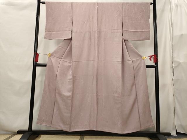 平和屋着物■上質な色無地　紋意匠　梅鼠色　正絹　逸品　AABH3468st