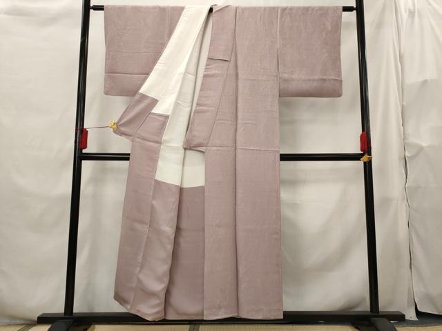 平和屋着物■上質な色無地　紋意匠　梅鼠色　正絹　逸品　AABH3468st