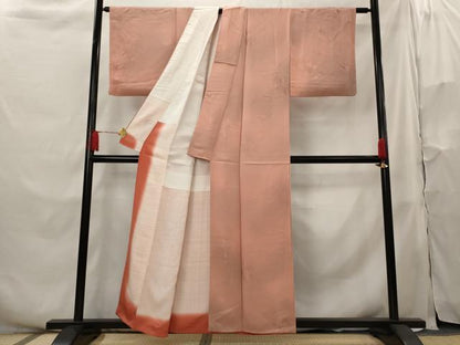 平和屋着物■上質な小紋 舞花地紋 暈し染め 正絹 逸品 AABH3469st