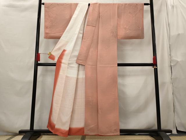 平和屋着物■上質な小紋 舞花地紋 暈し染め 正絹 逸品 AABH3469st
