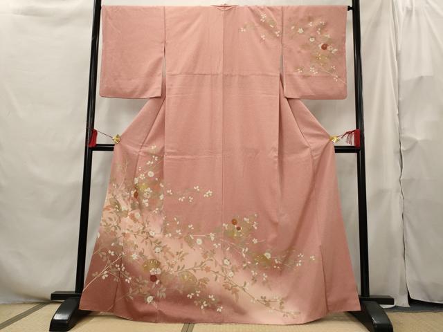 平和屋着物■訪問着　枝花文　暈し染め　金彩　正絹　逸品　AABH3470st