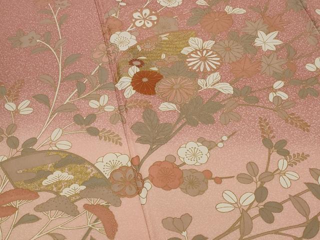 平和屋着物■訪問着　枝花文　暈し染め　金彩　正絹　逸品　AABH3470st