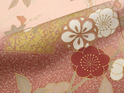 平和屋着物■訪問着　枝花文　暈し染め　金彩　正絹　逸品　AABH3470st