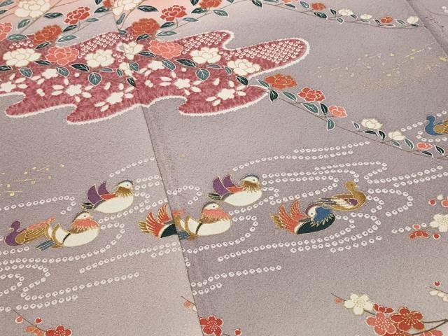 平和屋着物■訪問着 花鳥文 暈し染め 金彩 正絹 逸品 AABH3482st