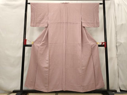 平和屋着物■上質な色無地 紋意匠 退紅色 正絹 逸品 AABH3488st