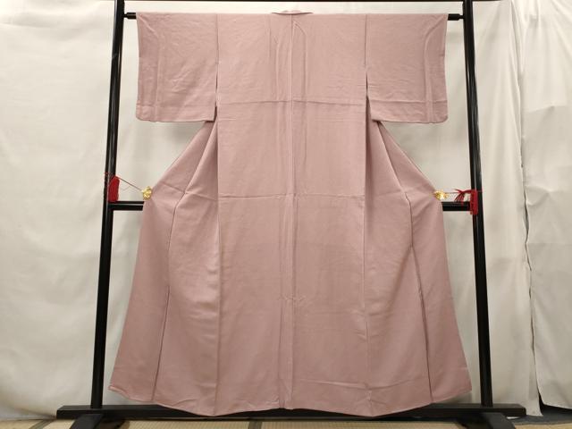 平和屋着物■上質な色無地 紋意匠 退紅色 正絹 逸品 AABH3488st