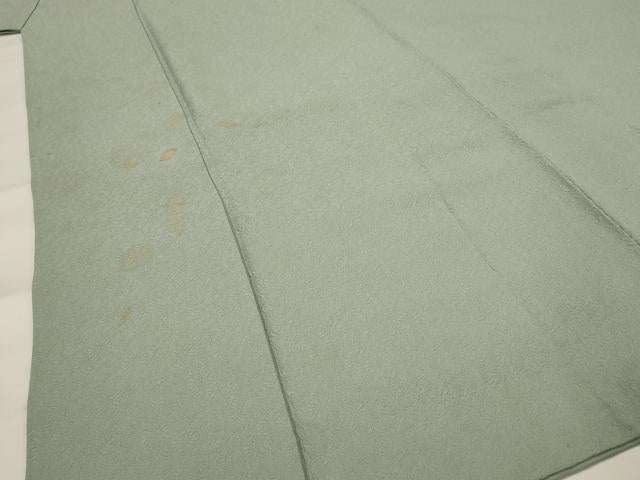 平和屋着物■上質な色無地 花唐草地紋 薄青色 正絹 逸品 AABH3492st