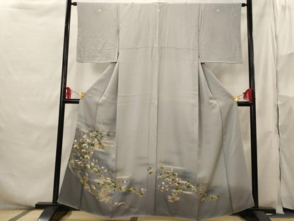 平和屋着物■豪華黒留袖　笠松文　暈し染め　金彩　正絹　逸品　AABH3497st