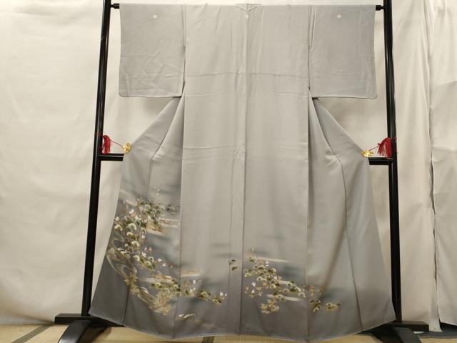 平和屋着物■豪華黒留袖　笠松文　暈し染め　金彩　正絹　逸品　AABH3497st