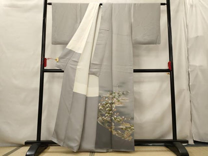 平和屋着物■豪華黒留袖　笠松文　暈し染め　金彩　正絹　逸品　AABH3497st