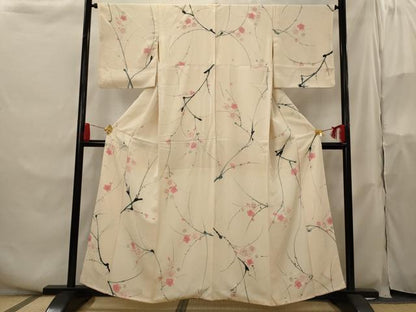 平和屋着物■上質な小紋　枝梅文　正絹　逸品　AABH3501st