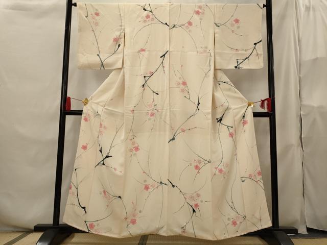 平和屋着物■上質な小紋　枝梅文　正絹　逸品　AABH3501st
