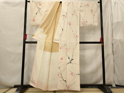 平和屋着物■上質な小紋　枝梅文　正絹　逸品　AABH3501st