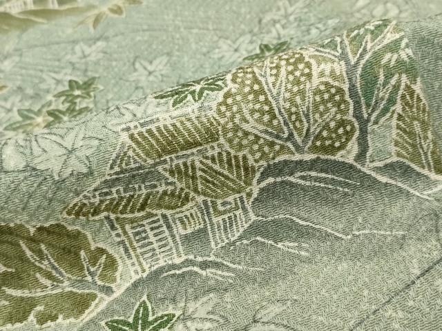 平和屋着物■上質な小紋 風景文 暈し染め 正絹 逸品 AABH3502st