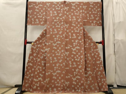 平和屋着物■上質な小紋　舞葉文　正絹　逸品　未使用　AABH3503st
